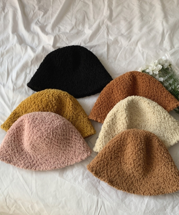 뽀글이 양털 덤블 벙거지 모자 버킷햇 (6color)