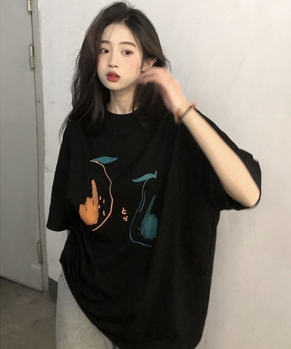 🚀당일출고 무료배송 라인드로잉 루즈핏 반팔 티셔츠 (블랙)